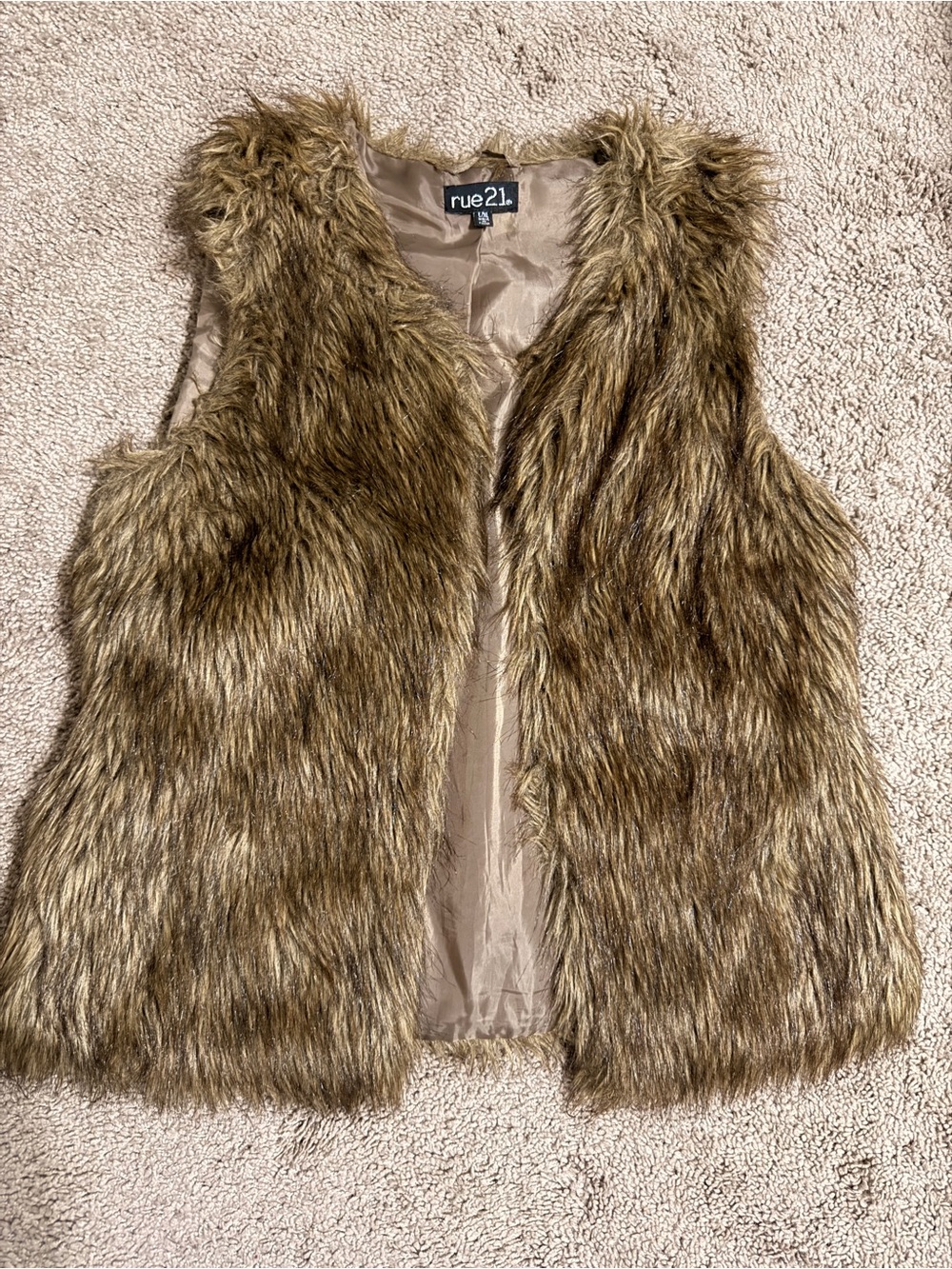 Rue21 Faux Fur Vest in Brown Tones